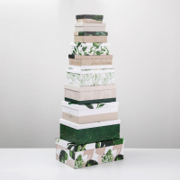 Набор коробок 10 в 1, упаковка подарочная, &laquo;GREEN&raquo;, 12 х 7 х 4 - 32.5 х 20 х 12.5 см