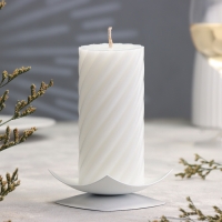 Подсвечник "Кварта" металл на 1 свечу, 7х2,7 см, белый Подсвечник "Кварта" металл на 1 свечу, 7х2,7 см, белый