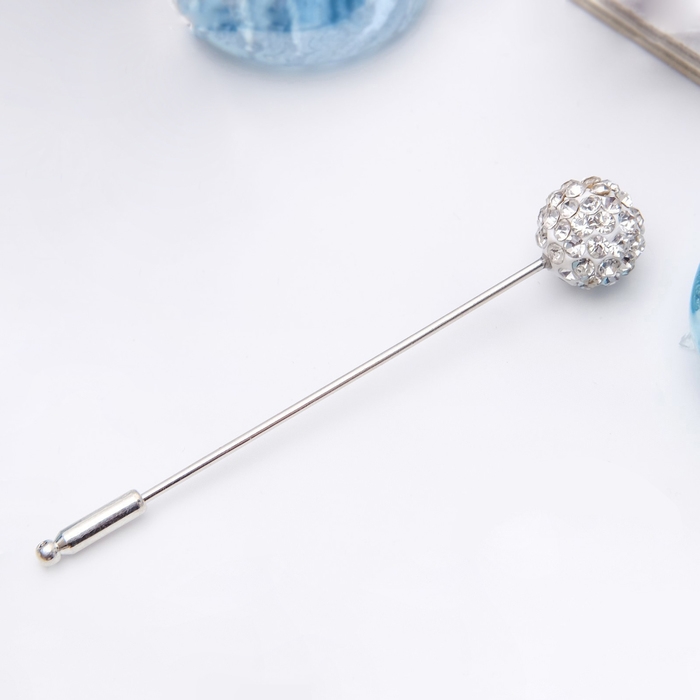 Булавка &laquo;Шамбала&raquo; классика, 5,5 см, цвет белый в серебре