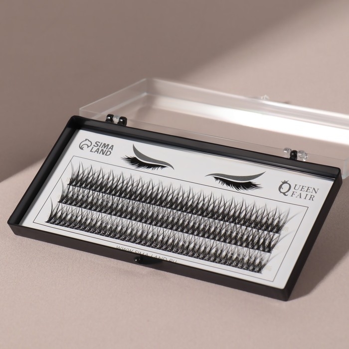 Набор накладных ресниц &laquo;Ласточкин хвост&raquo;, пучки, 12 мм, толщина 0,1 мм, изгиб С, 12 D