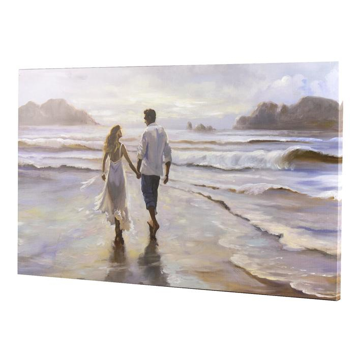 Картина на холсте Картина на холсте "Влюблённые на берегу" 60*100 см