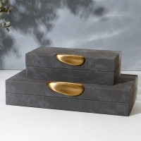 Шкатулка для украшений &laquo;Серый мрамор&raquo; экокожа, набор 2 шт.