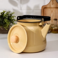 Чайник эмалированный, 3,5 л, без деколи, цвет бежевый Чайник эмалированный, 3,5 л, без деколи, цвет бежевый