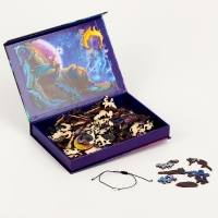 Пазлы деревянные фигурные &laquo;На краю Земли&raquo; с кулоном на руку, 163 элемента