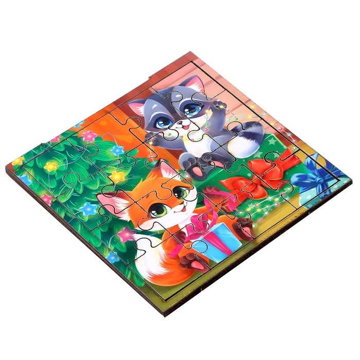 Деревянный пазл &laquo;Новый год! Весёлый праздник&raquo;