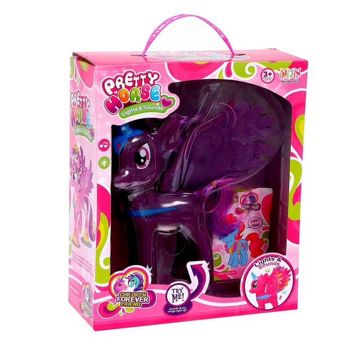 Пони &laquo;Красотка&raquo; с крыльями, звук, свет, МИКС