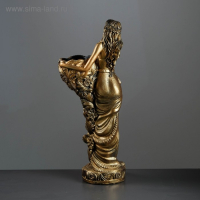 Фигура с кашпо &laquo;Лесная фея&raquo;, 1 л, 36&times;85&times;23 см, гипсовая, цвет бронзовый