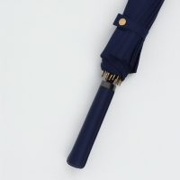 Зонт-трость п/авт R51/60 16сп П/Э В/У ОДНОТОН прямая ручка кожзам синий пакет