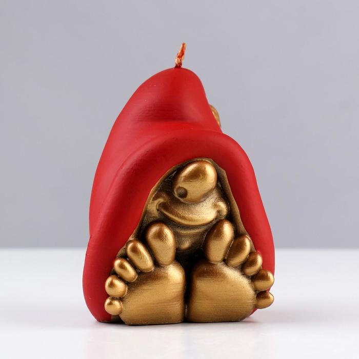 Свеча декоративная "Гномик с ножками", 9х7,1х7,3 см, золото