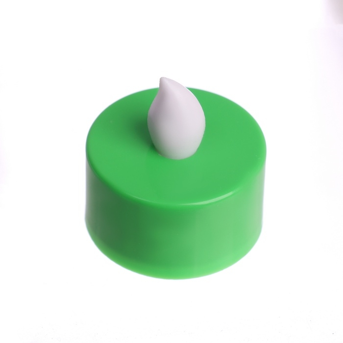 Светодиодные свечи, ночники LED RISALUX &laquo;Граффити&raquo; набор 4 шт., зелёные, RGB, 3.5&times;3.5&times;4 см