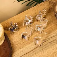 Кольцо для салфеток &laquo;Лесной олень&raquo;, 7.5&times;4.4,5&times;4.5 см, латунь, никелевое покрытие