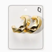 Серьги-кольца "Перекрученые", d=3см, цвет золото