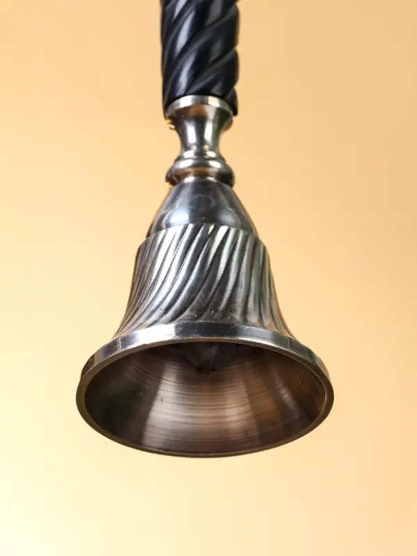 Колокольчик с чёрной ручкой, 18 см, латунь