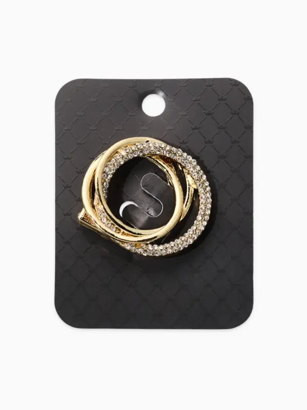 Зажим для платка "Узоры" круг, цвет белый в золоте