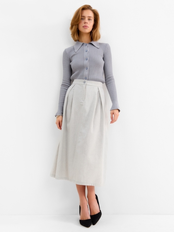 Юбка женская макси  MINAKU: Modern classic цвет серый, р-р 46