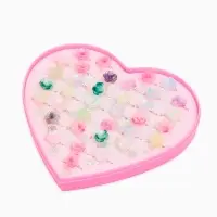 Кольцо &laquo;Выбражулька&raquo; цветок фиалка с подвеской, МИКС, безразмерное (фас. 36 шт.)