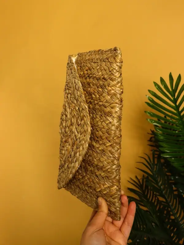 Сумка клатч плетёная из сиграсса 26х16х3 см, цв. бежевый