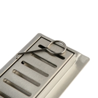 Трап ZEIN engr, c флaнцeм свободного вращ 360&deg;, 7*40 см, d=40/50 мм, нерж сталь, сатин