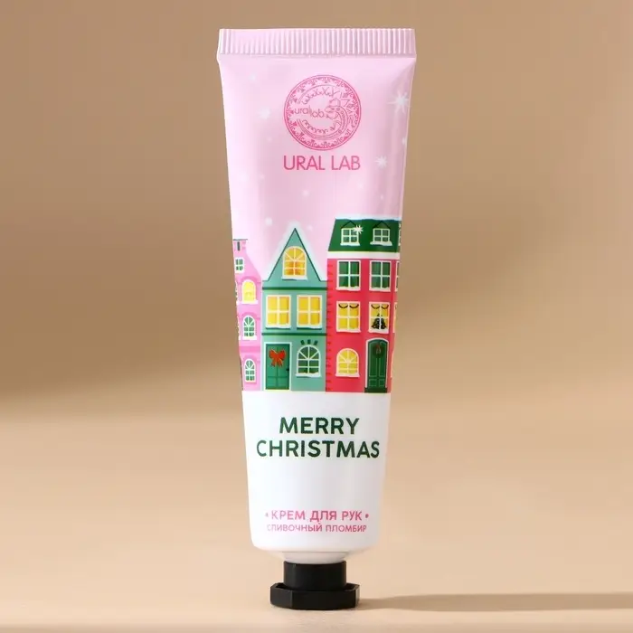 Крем для рук новогодний URAL LAB Merry Christmas, 30 мл, аромат сливочного пломбира