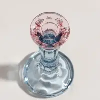 Подсвечник стекло "Градиент. Фактура" розово-голубой d=2,2 см 7х7х15 см