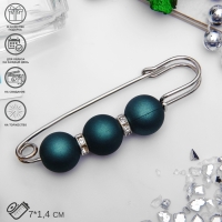 Булавка «Трио» 7 см, шар №14, цвет матовый тёмно-зелёный в серебре Булавка «Трио» 7 см, шар №14, цвет матовый тёмно-зелёный в серебре