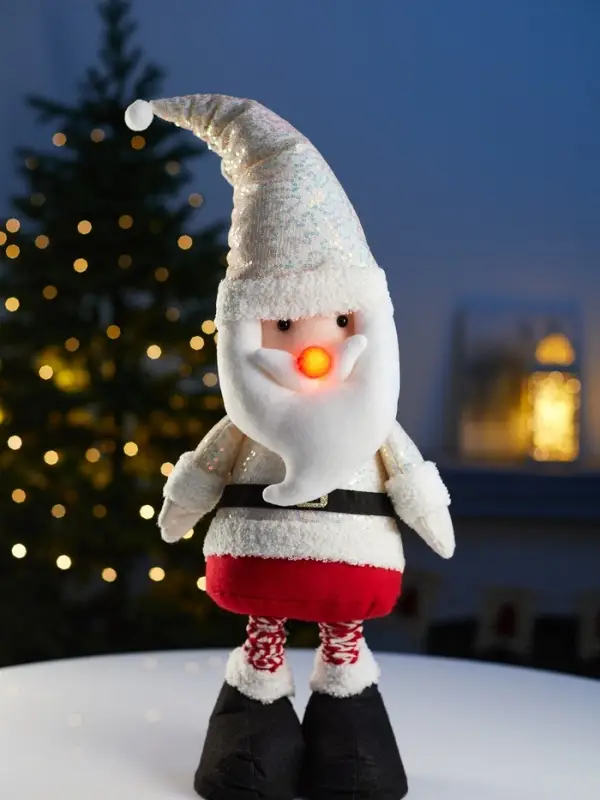 Фигура текстиль &laquo;Дед Мороз&raquo; 55-84 см, телеск-е ножки, 1LED, LR1130х3 (в компл.), Т/БЕЛЫЙ