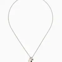 Кулон на цепочке "Стиль" эллипс, цвет серый в серебре