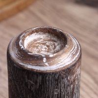 Подсвечник из дерева Джати, d 3 см, 8х8х20 см, цв. темно-коричневый