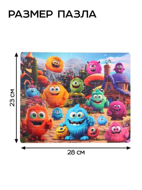 Набор пазл с игрушкой Набор пазл с игрушкой "Милые монстрики"