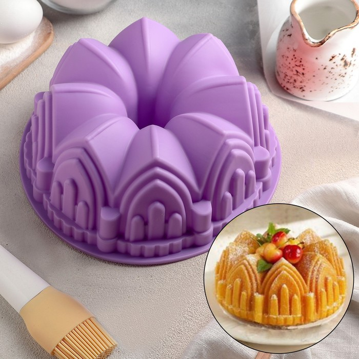 Форма для выпечки Доляна &laquo;Немецкий кекс. Замок&raquo;, силикон, 22&times;8 см, цвет МИКС