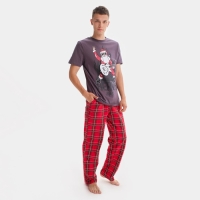 Пижама новогодняя мужская KAFTAN "Рок", цвет серый, размер 52 Пижама новогодняя мужская KAFTAN "Рок", цвет серый, размер 52