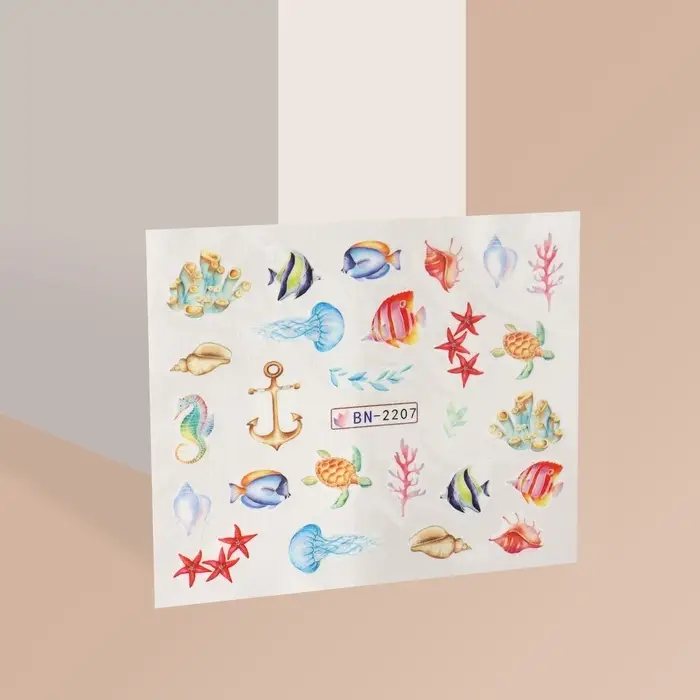 Слайдеры для ногтей &laquo;Шлейф моря&raquo;, разноцветные