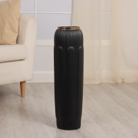 Ваза керамика напольная "Кэйлеб" вертикаль, 60 см, чёрный Ваза керамика напольная "Кэйлеб" вертикаль, 60 см, чёрный