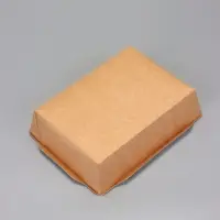 Контейнер с плоской крышкой, крафт, 1 л, 20 х 14 х 5,5 см