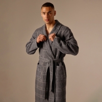 Халат вафельный мужской SL HOME: Chess "Гри Сандре", размер S, 100% хлопок, 340 г/м2 Халат вафельный мужской SL HOME: Chess "Гри Сандре", размер S, 100% хлопок, 340 г/м2
