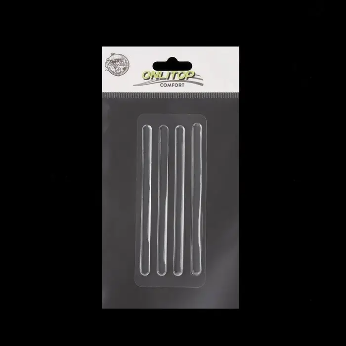 Полоски под ремешки, на клеевой основе, набор - 4 шт., силиконовые, 9.5&times;0.7 см., прозрачные