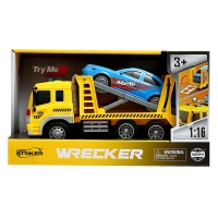 Грузовик инерционный &laquo;Эвакуатор&raquo;, 1:16, с машиной, свет, звук