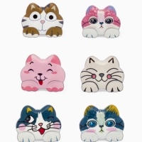 Брошь &laquo;Котёнок&raquo; озорной, цвет МИКС в серебре (неделимая фасовка 12 шт., цена за шт.)