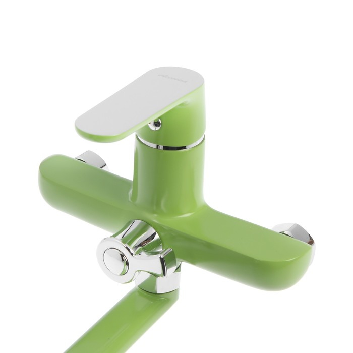 Смеситель для ванны Accoona A7166K, однорычажный, дивертор в корпусе, 35 см, зеленый Смеситель для ванны Accoona A7166K, однорычажный, дивертор в корпусе, 35 см, зеленый