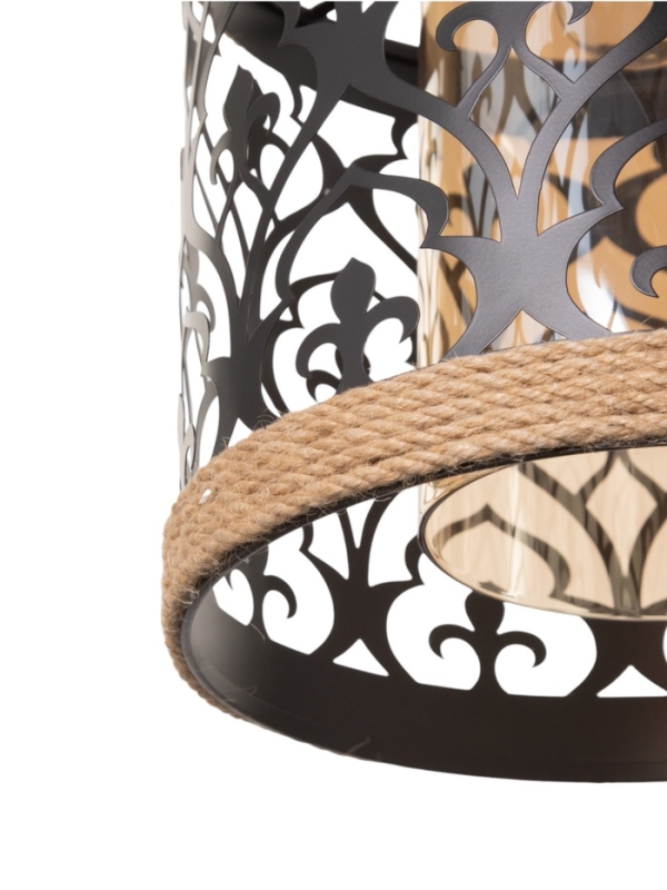 Светильник "Узор" 1х40Вт Е27 черный 23х23х22см