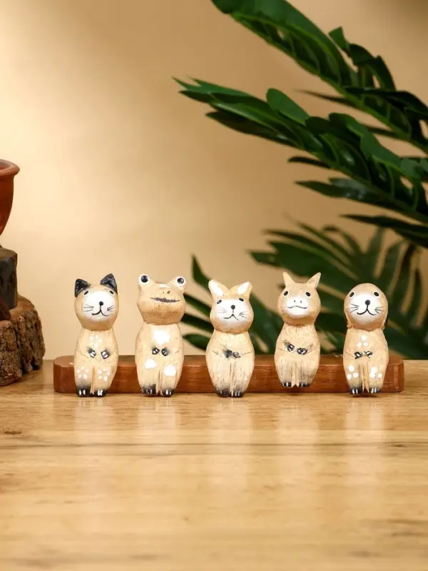 Сувенир &laquo;Зверушки на скамейке&raquo;, 18&times;6&times;4.5 см, дерево, коричневый