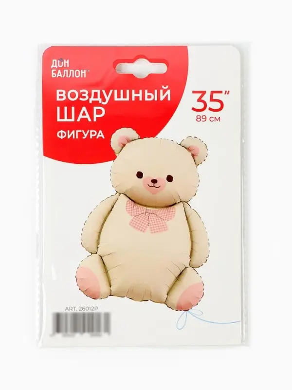 Воздушный шар фольгированный 35" &laquo;Мишка с бантом&raquo;