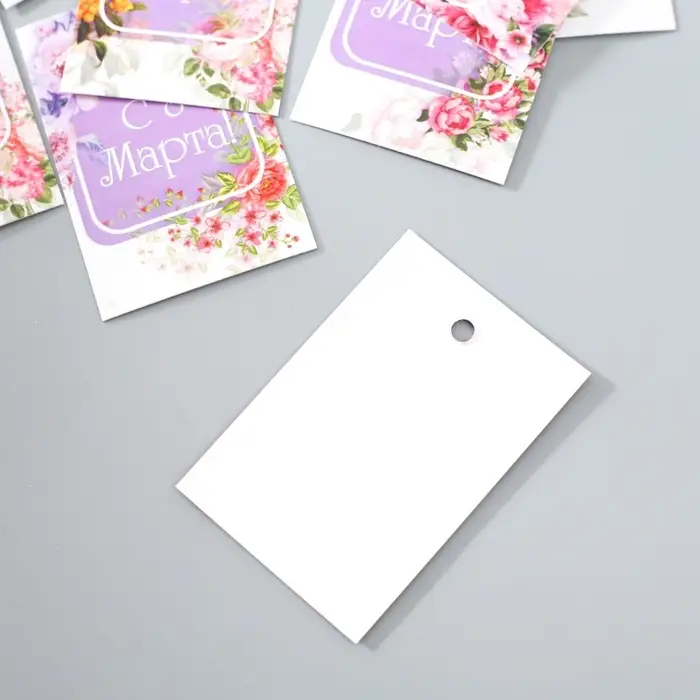 Бирка картон &laquo;8 Марта&raquo; набор 10 шт., 5 видов, 4&times;6 см