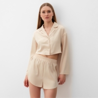 Комплект (сорочка, шорты) женская MINAKU: Home collection цвет жемчужный , р-р 42 Комплект (сорочка, шорты) женская MINAKU: Home collection цвет жемчужный , р-р 42