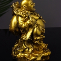 Статуэтка "Хотей приносит удачу и богатство" 14 см, цвет золото