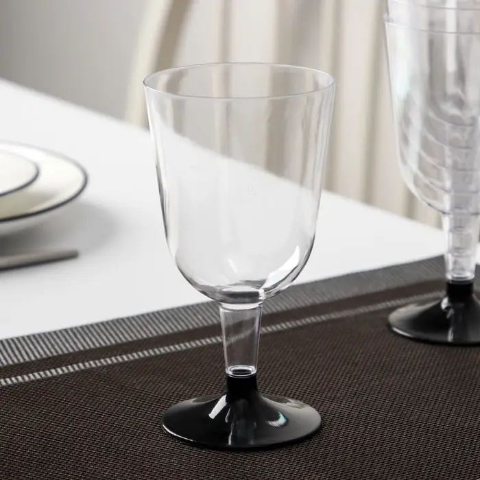 Бокал пластиковый одноразовый для вина, 200 мл, прозрачный, МИКС