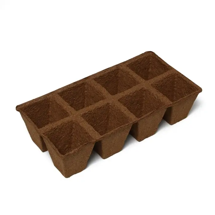 Кассета для рассады, 30 &times; 15 &times; 8 см, 8 ячеек по 150 мл, торф, 6 &times; 6 см