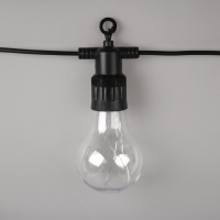 Гирлянда &laquo;Белт-лайт&raquo; 5 м с насадками &laquo;Роса&raquo;, IP44, УМС, тёмная нить, 50 LED, свечение белое, 3 В