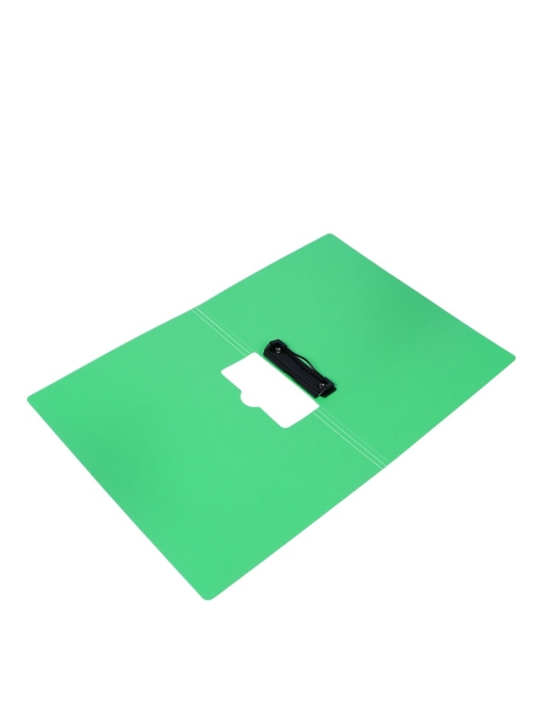 Папка с прижимом формат А4 пластик1400мкр,Черная с металлизированой отделкой МИКС