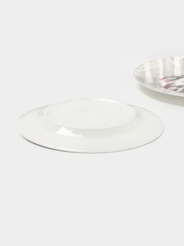 Набор тарелок новогодних &laquo;Снежные забавы&raquo;, 2 шт., d=25.5 см, керамика, подарочная упаковка, белый